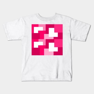 Pink abstract squares tiles pattern Kids T-Shirt